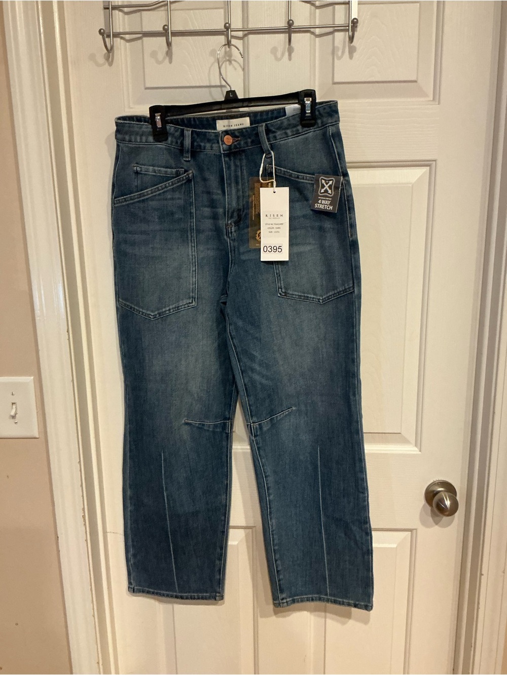 Risen Denim Women's Straight Leg Jeans in Medium Blue